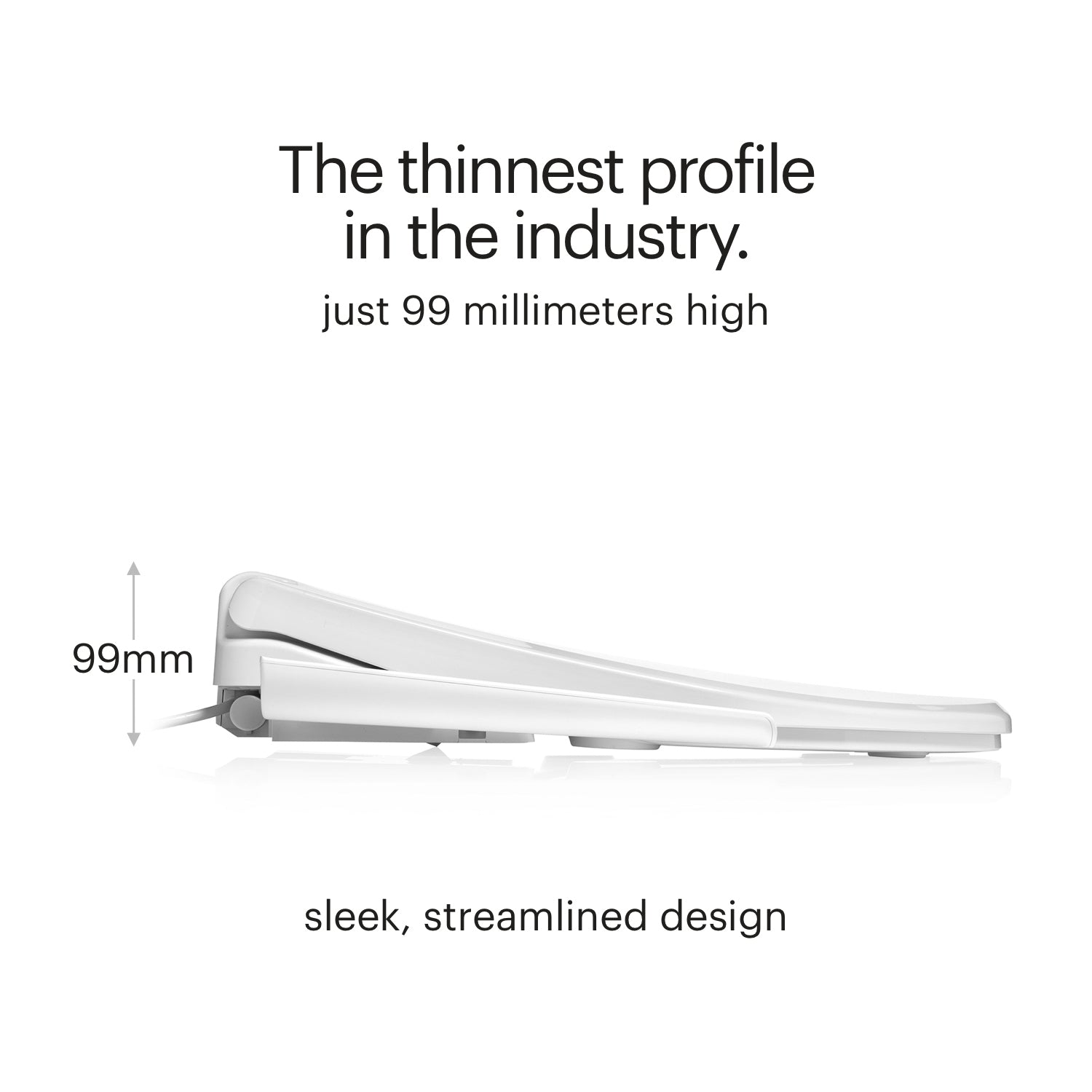 Brondell ELONGATED T22 Thinline Luxury Bidet Toilet Seat WHITE With Side Arm Control