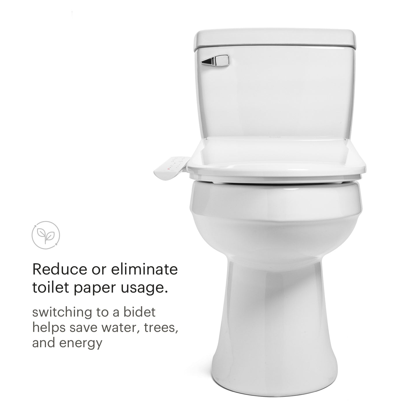 Brondell ELONGATED T22 Thinline Luxury Bidet Toilet Seat WHITE With Side Arm Control