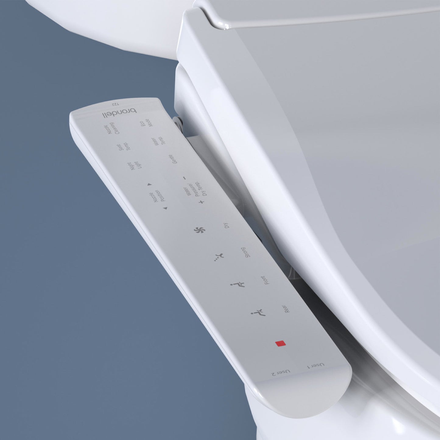 Brondell ELONGATED T22 Thinline Luxury Bidet Toilet Seat WHITE With Side Arm Control