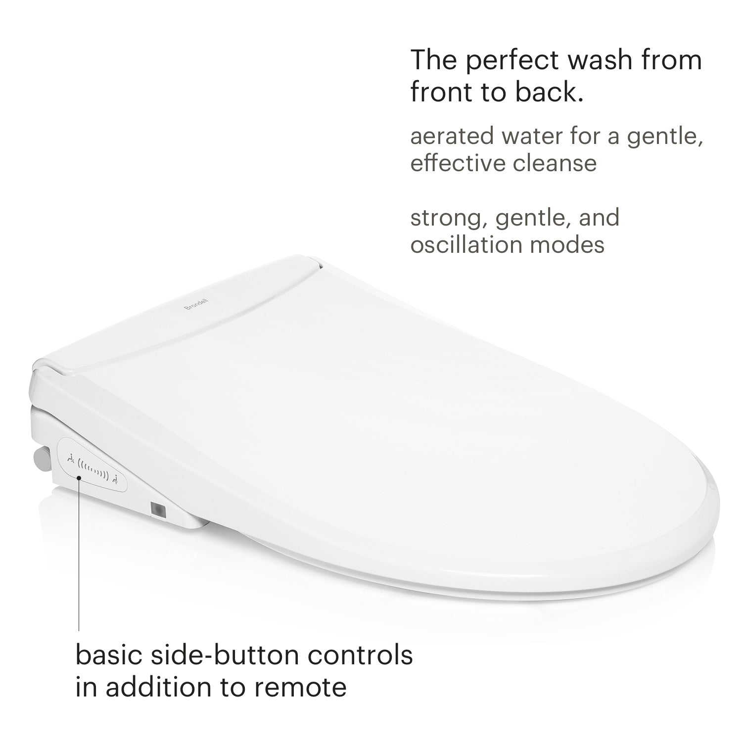 Brondell ELONGATED T44 Thinline Luxury Bidet Toilet Seat With Remote White New