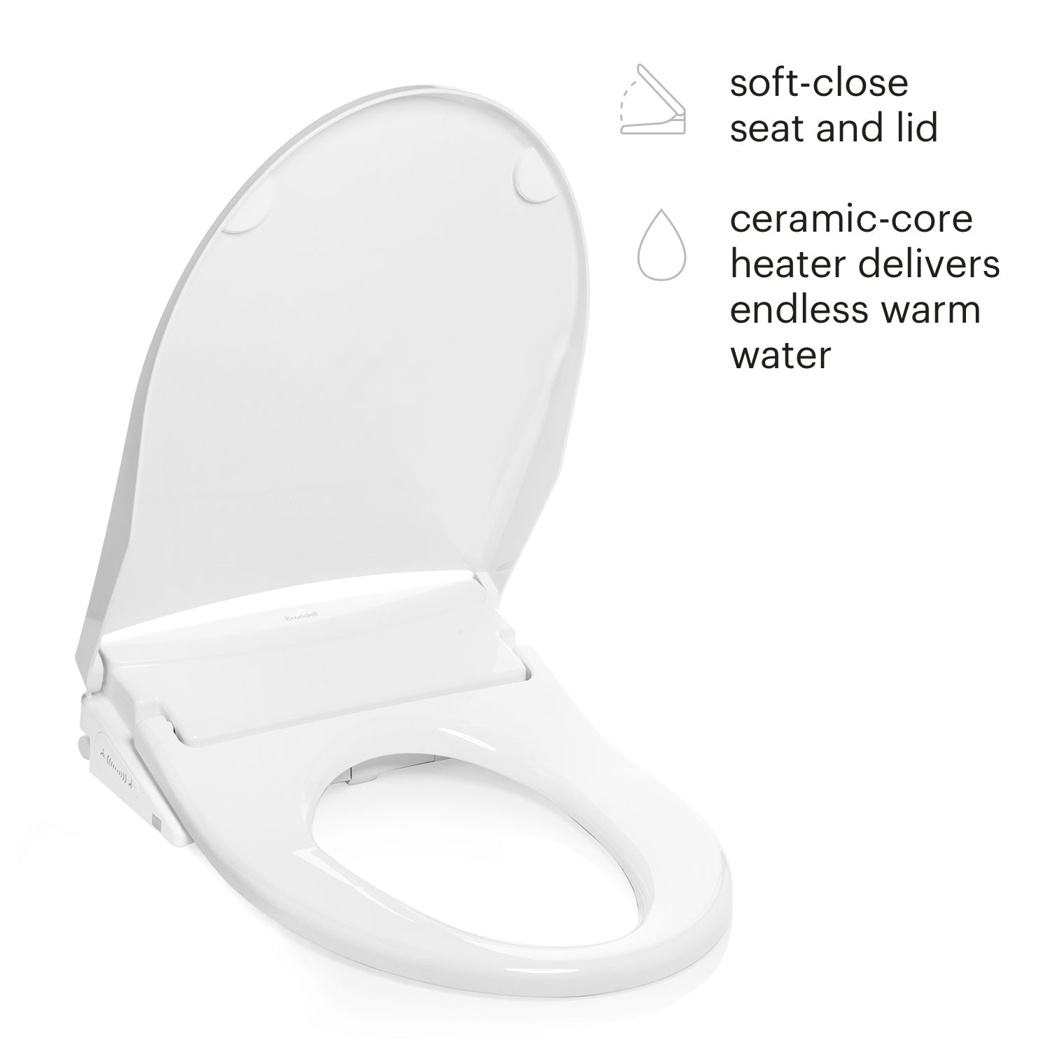 Brondell ELONGATED T44 Thinline Luxury Bidet Toilet Seat With Remote White New