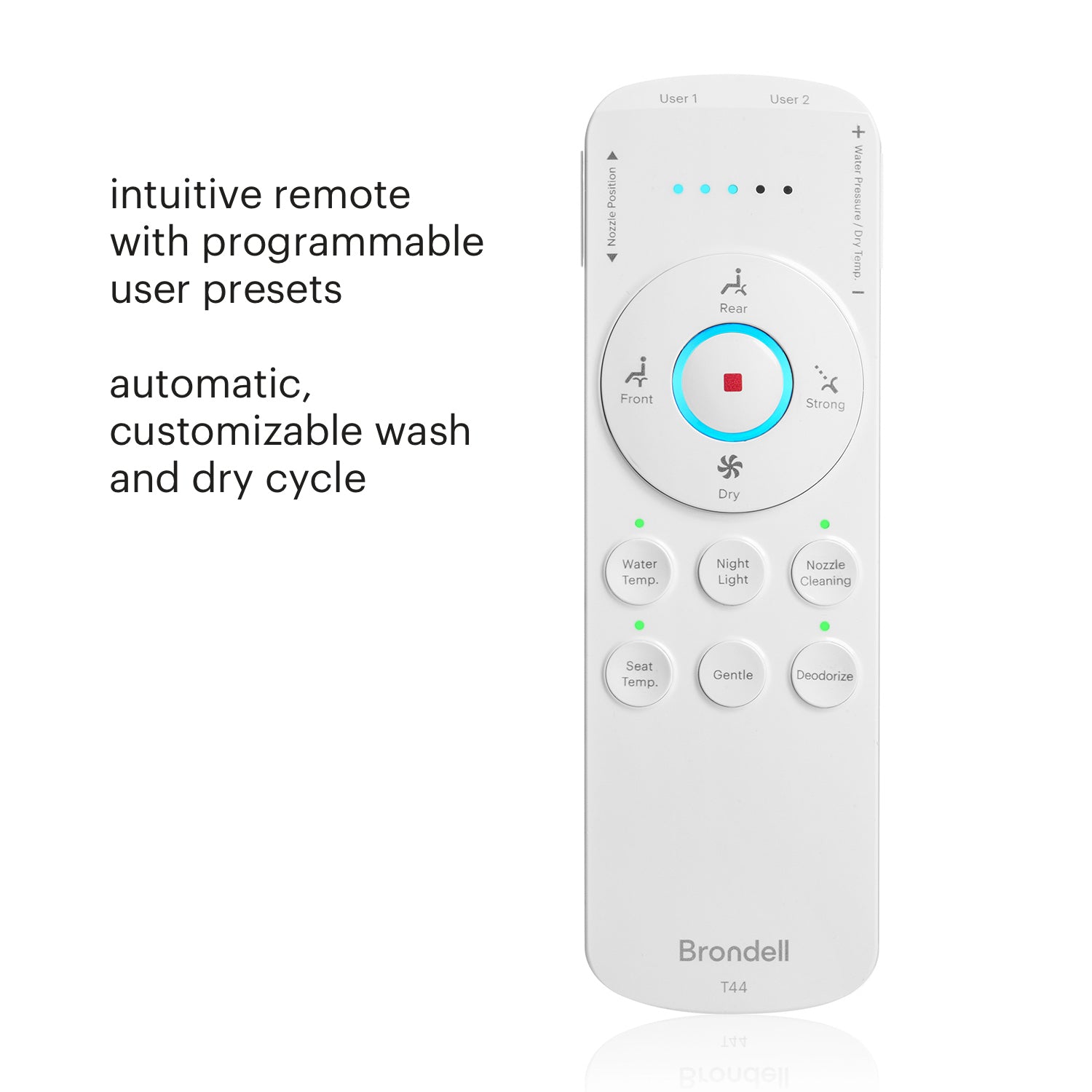 Brondell ELONGATED T44 Thinline Luxury Bidet Toilet Seat With Remote White New