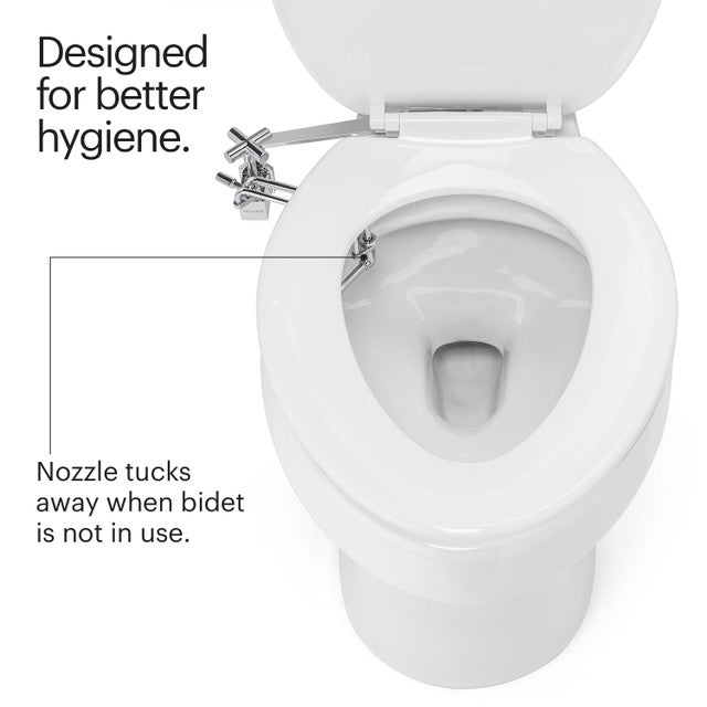 Brondell Side-Mounted Bidet Attachment SMB-25 with Adjustable Spray Wand, Dual Temperature