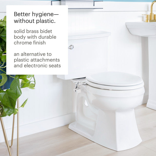 Brondell Side-Mounted Bidet Attachment SMB-15 For Toilet Seats with Adjustable Spray Wand Ambient Temperature