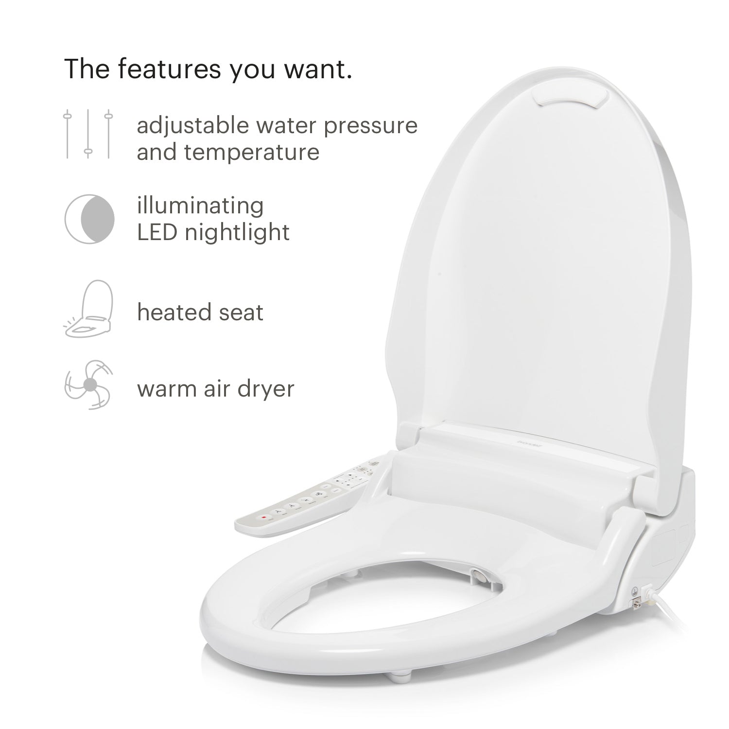 Brondell - ELONGATED EM417 WHITE Swash Select Advanced Bidet Seat With Sidearm Control