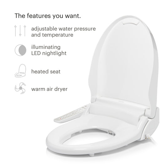 Brondell - ELONGATED EM417 WHITE Swash Select Advanced Bidet Seat With Sidearm Control