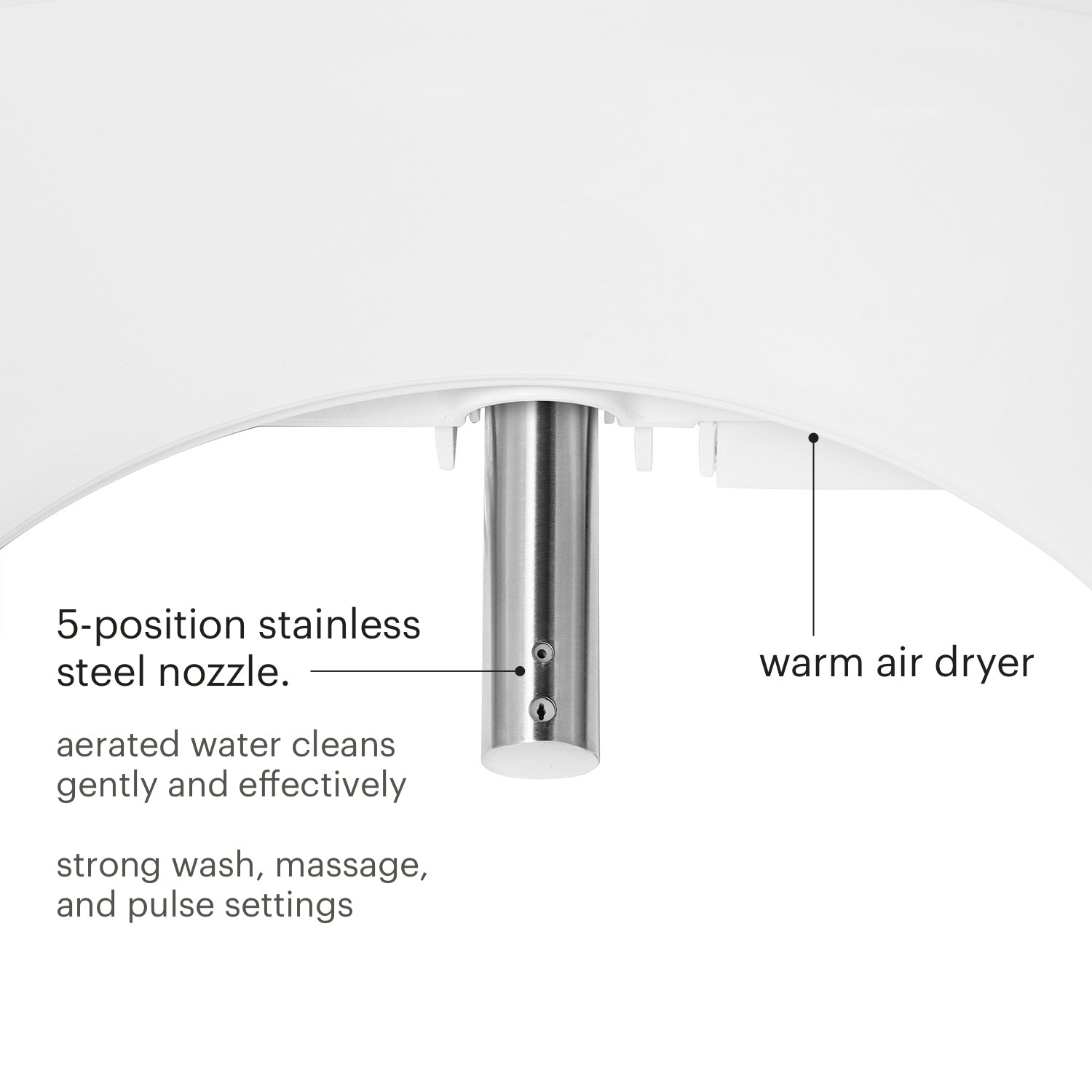 Brondell - ROUND DR801 WHITE Swash Select Advanced Bidet Seat With Sidearm Control