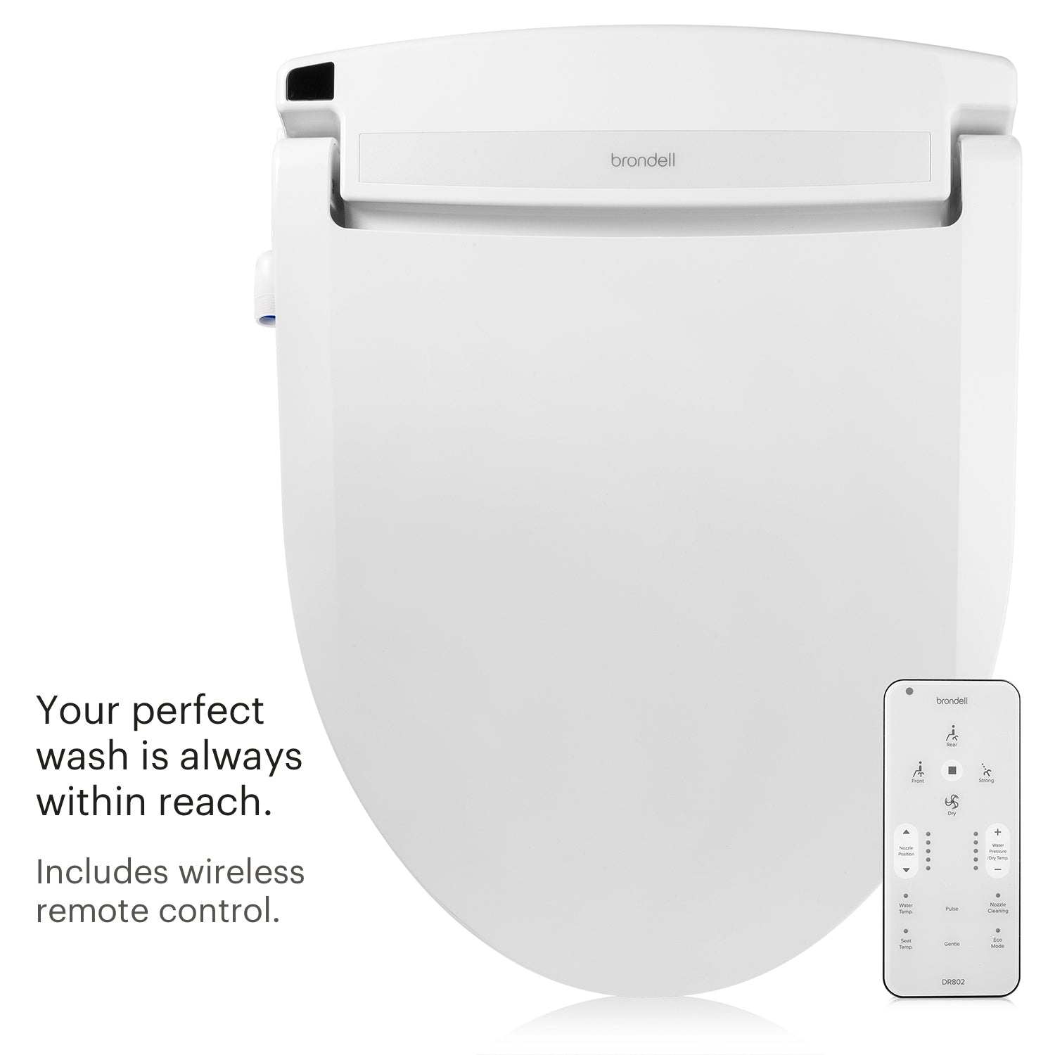 Brondell ELONGATED Swash DR802 Advanced Bidet Toilet Seat with Remote Control, Premium Comfort with Warm Dryer & Deodorizer
