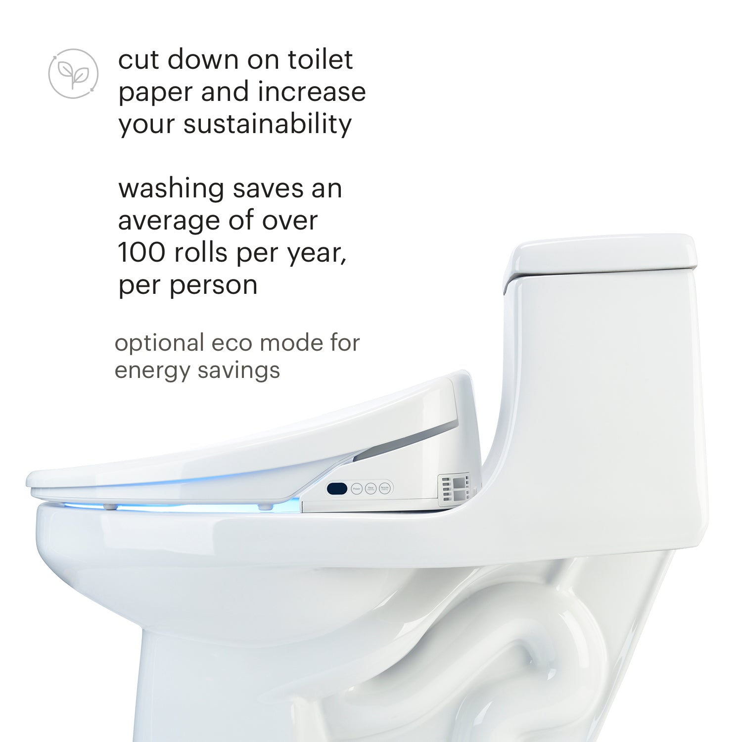 Brondell Swash 1400 Electric Remote Bidet Toilet Seat Side View