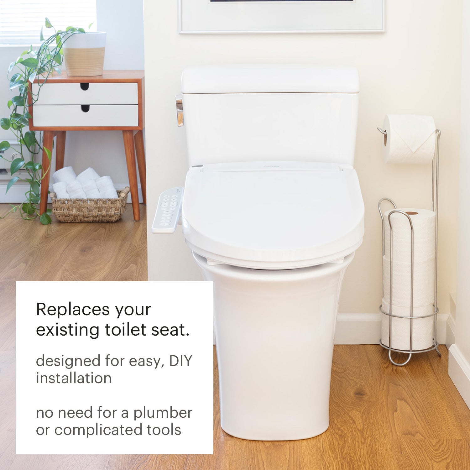 Brondell - ROUND DR801 WHITE Swash Select Advanced Bidet Seat With Sidearm Control