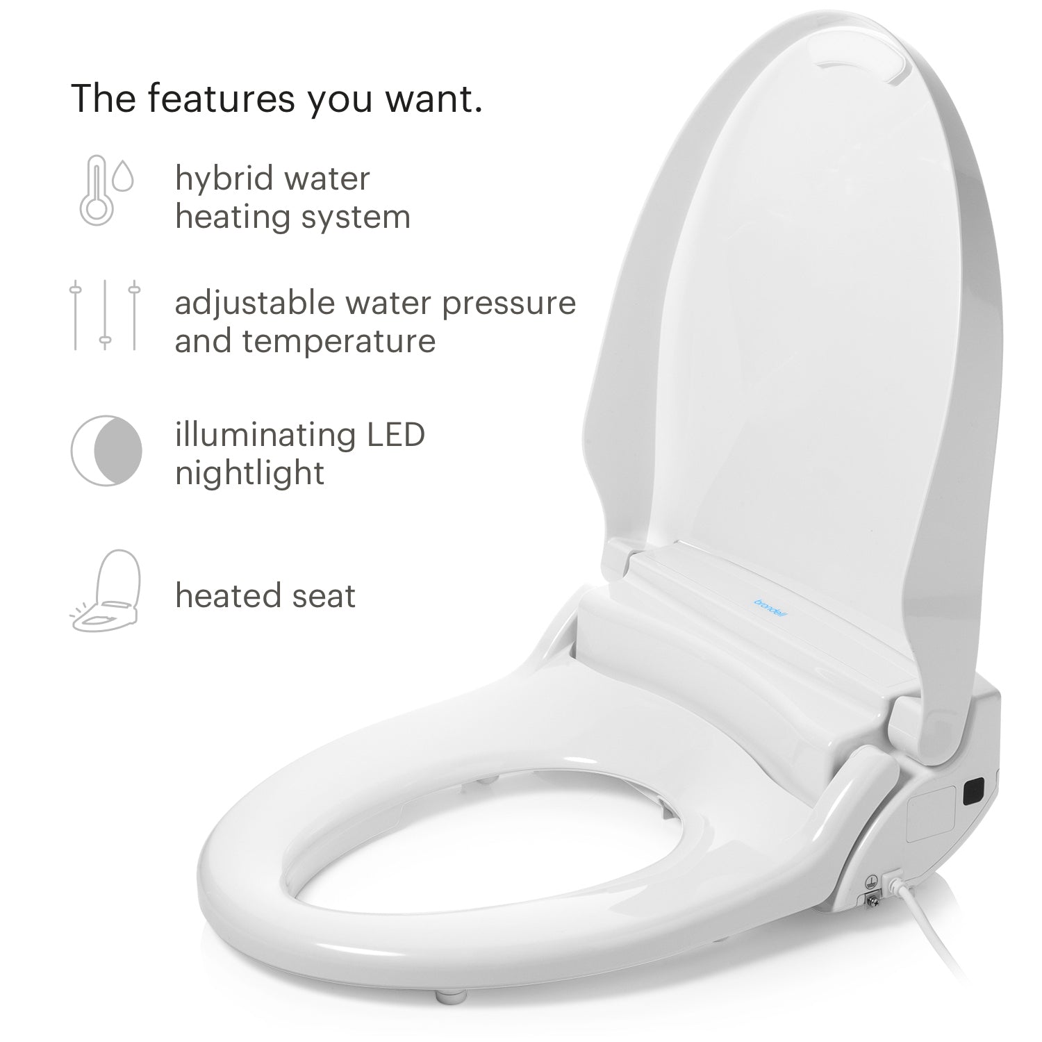Brondell Swash BL97 Advanced Bidet Toilet Seat open