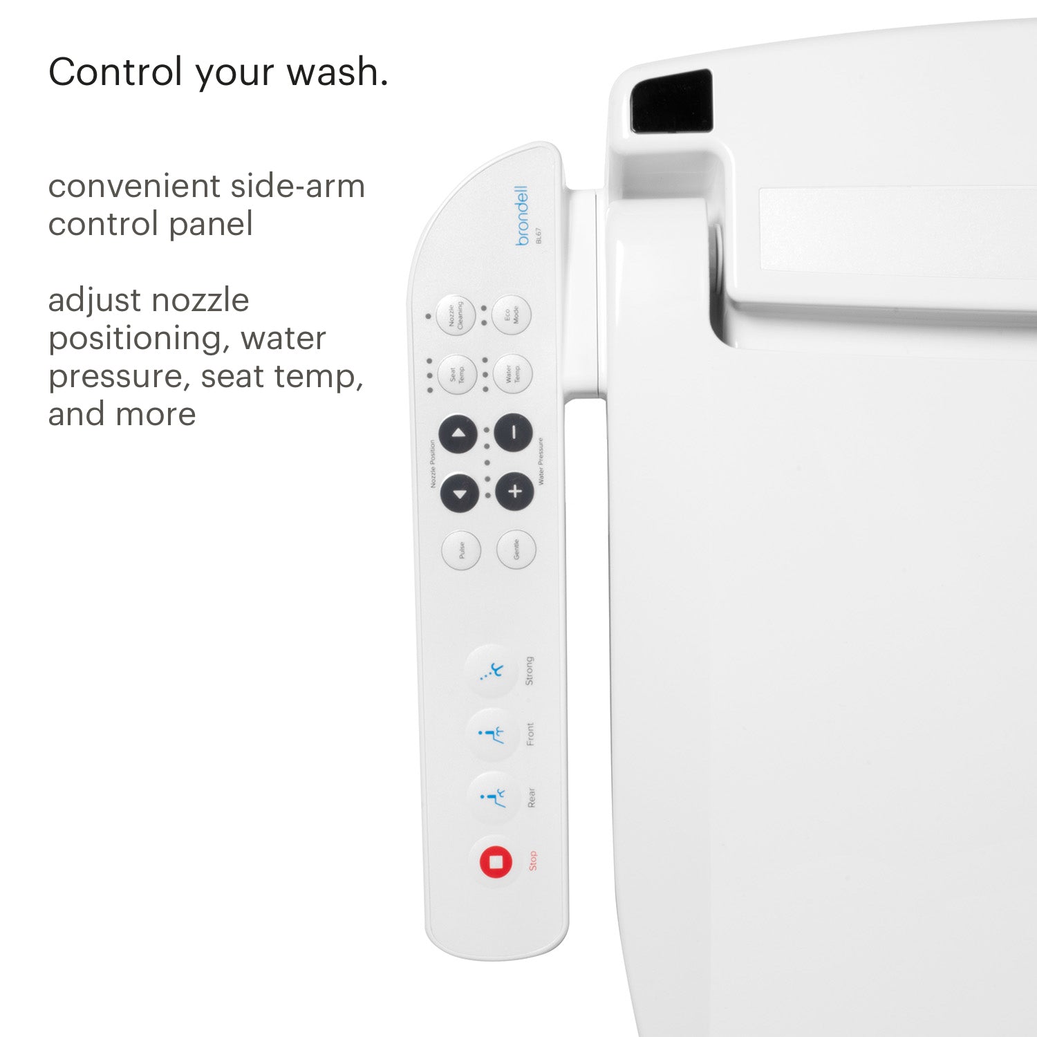 Brondell BL67 Advanced Bidet Toilet Seat Side Arm