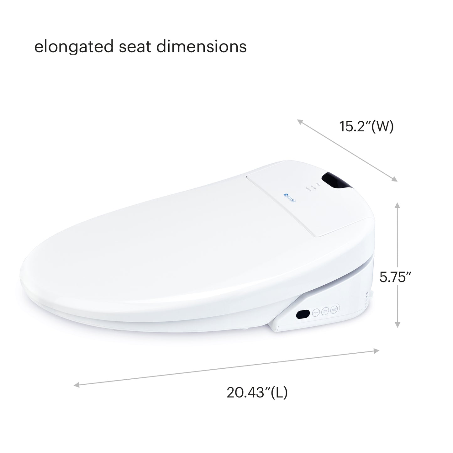 Brondell Swash 1400 Elongated Electric Remote Bidet Toilet Seat Dimension.