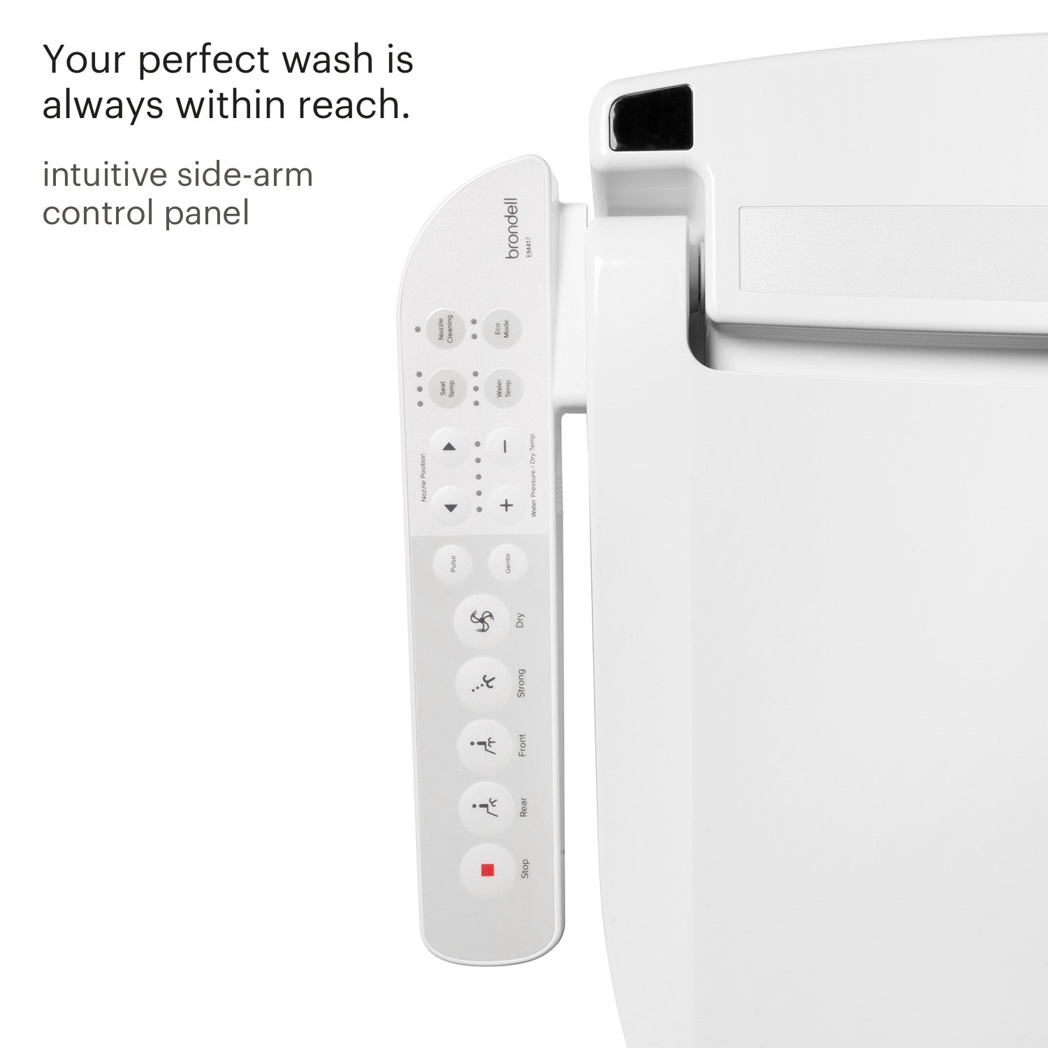 Brondell - ELONGATED EM417 WHITE Swash Select Advanced Bidet Seat With Sidearm Control