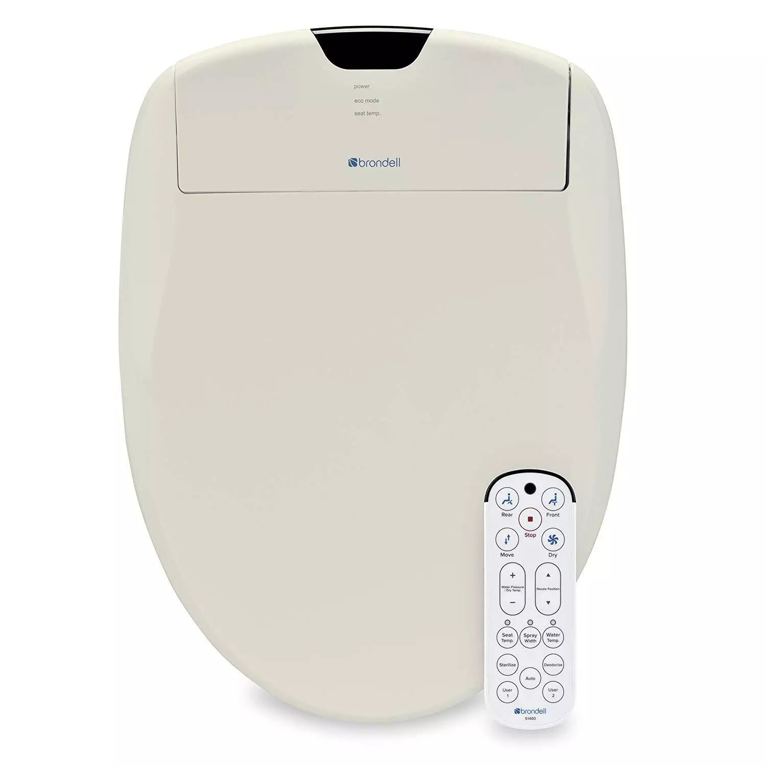 Brondell Swash 1400 Elongated Biscuit Electric Bidet Toilet Seat.