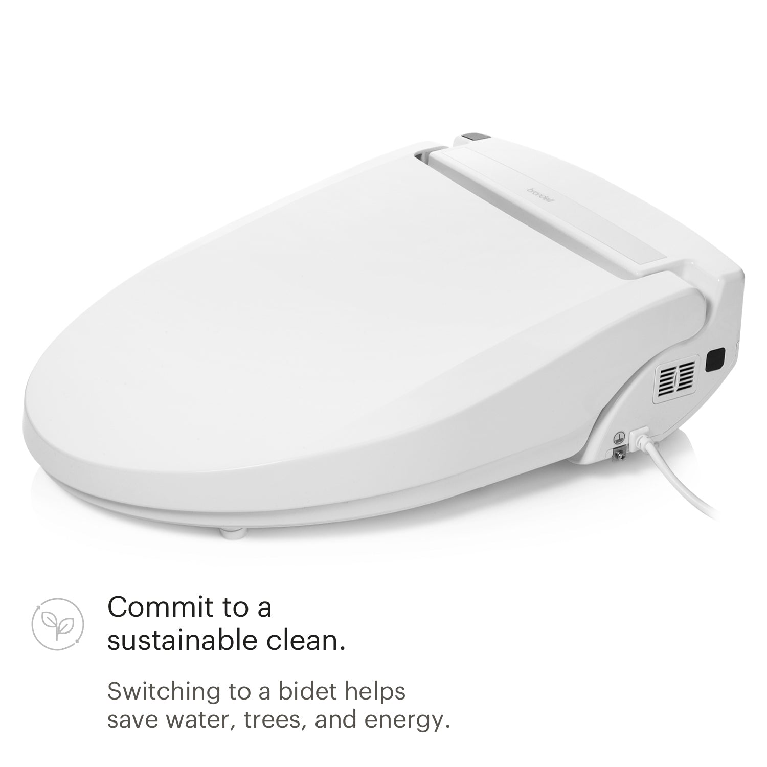 Brondell ELONGATED Swash DR802 Advanced Bidet Toilet Seat with Remote Control, Premium Comfort with Warm Dryer & Deodorizer