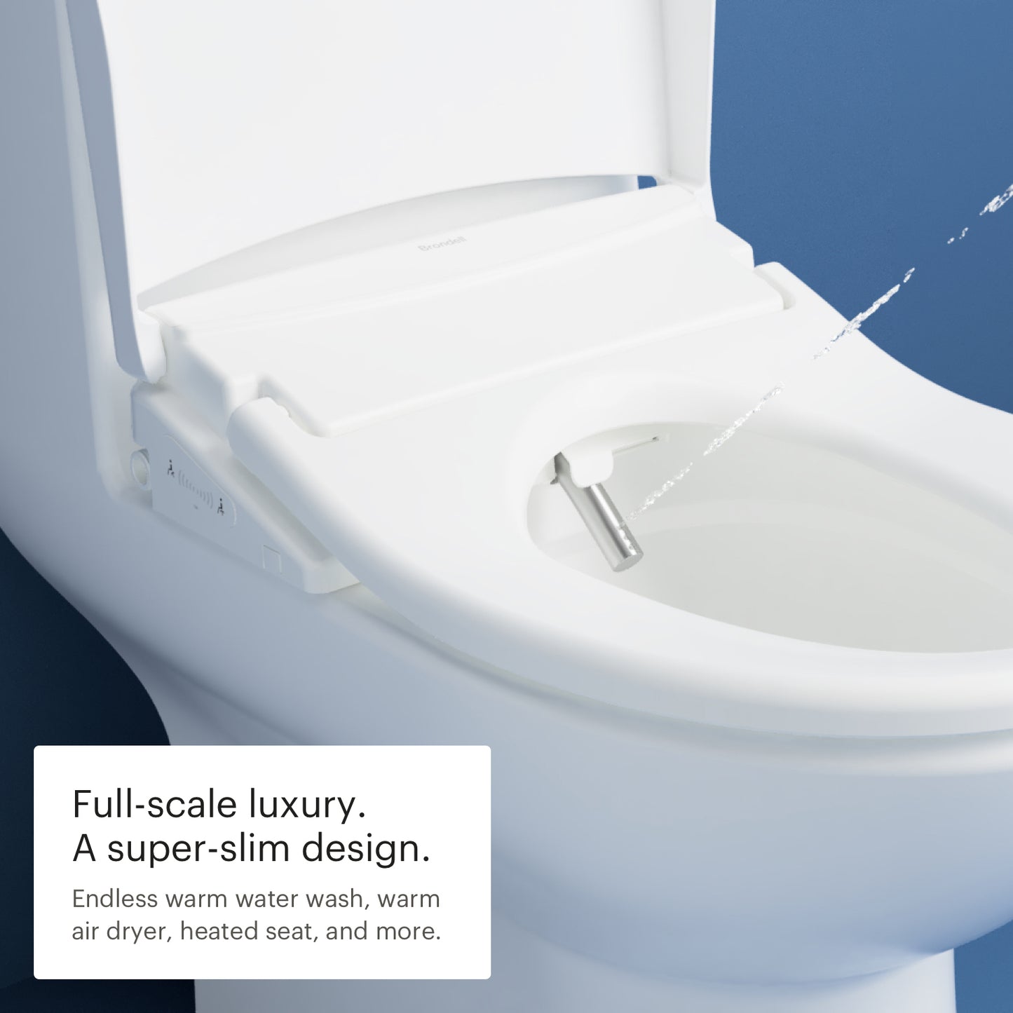 Brondell Elongated Swash Eco Thinline T66 Electronic Luxury Bidet Toilet Seat