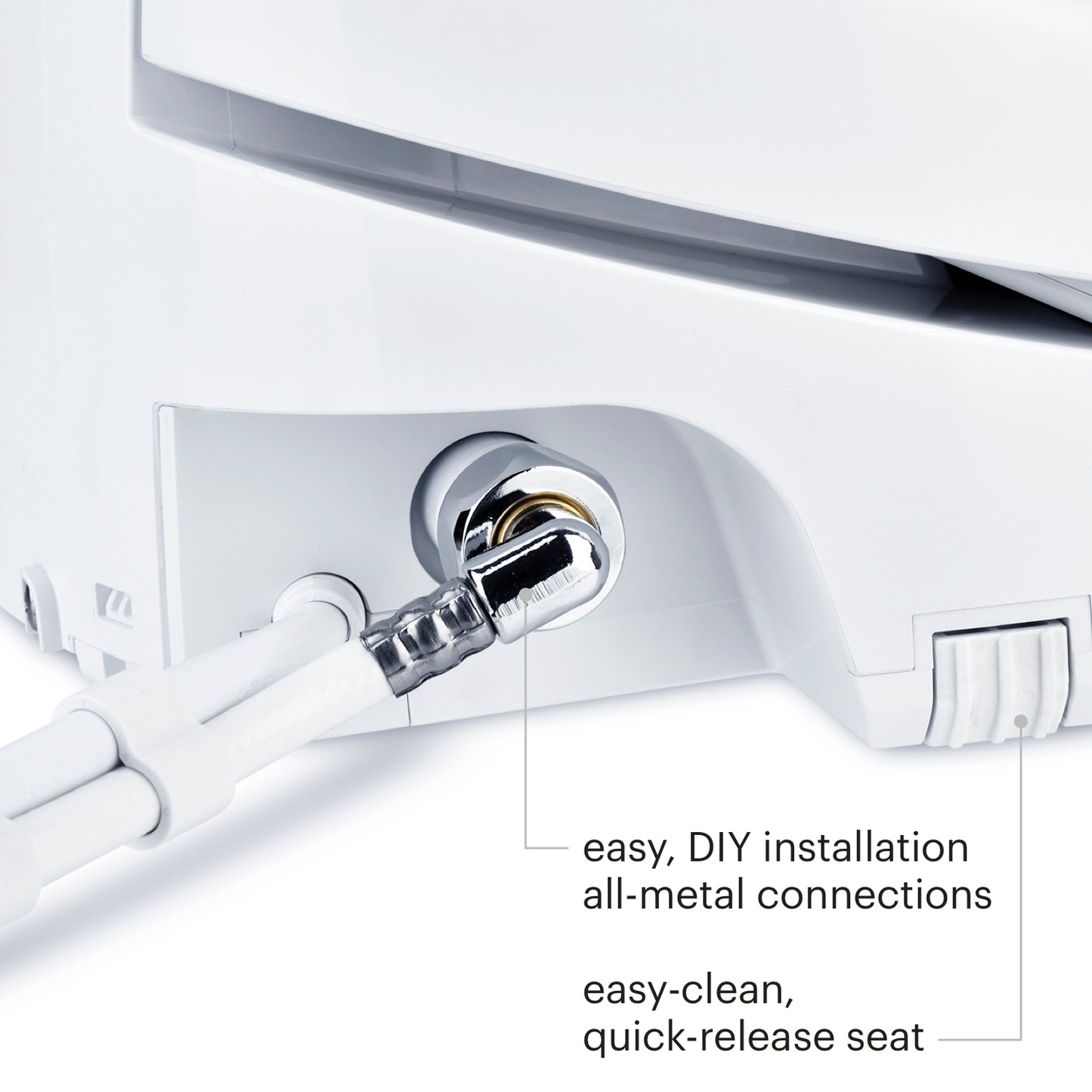 Brondell Swash 1400 Electric Remote Bidet Toilet Seat Metal connection.