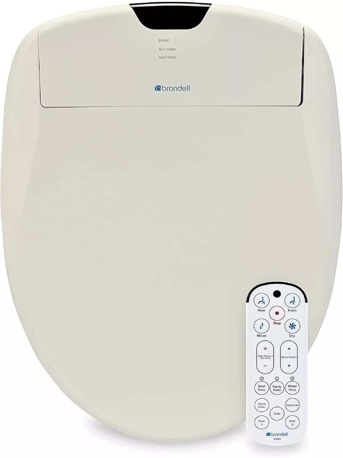 Brondell Swash 1400 ROUND BISCUIT Electric Remote Bidet Toilet Seat