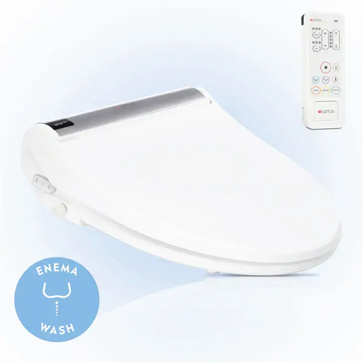 Lotus ATS-2000 Remote Elite Bidet Toilet Seat Elongated Enema Wash