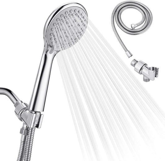 LBB 7-Setting Hand Held Chrome Bathroom Shower 72" With Hose